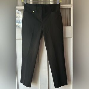 Deep Black Straight Legged Pants Petite Small Short Back Pockets